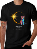 Salem Maine Eclipse 2024 Cat T-Shirt product image 1