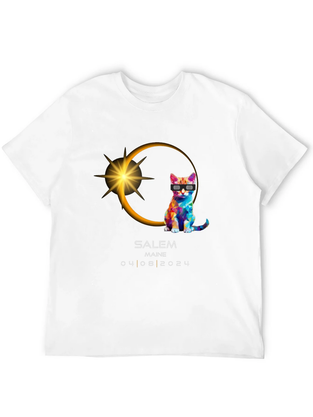 Salem Maine Eclipse 2024 Cat T-Shirt product image 11