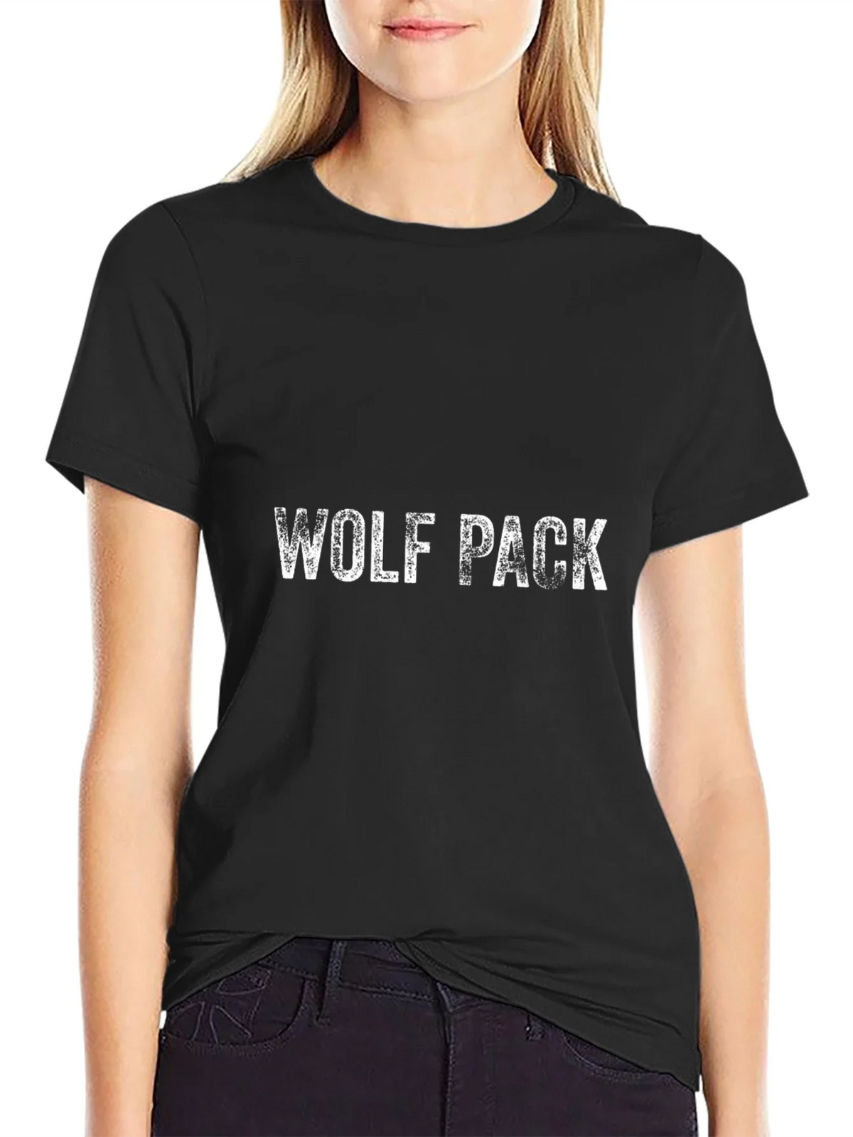 Wolf Pack Graphic Tee - Black Cotton Blend product image 2
