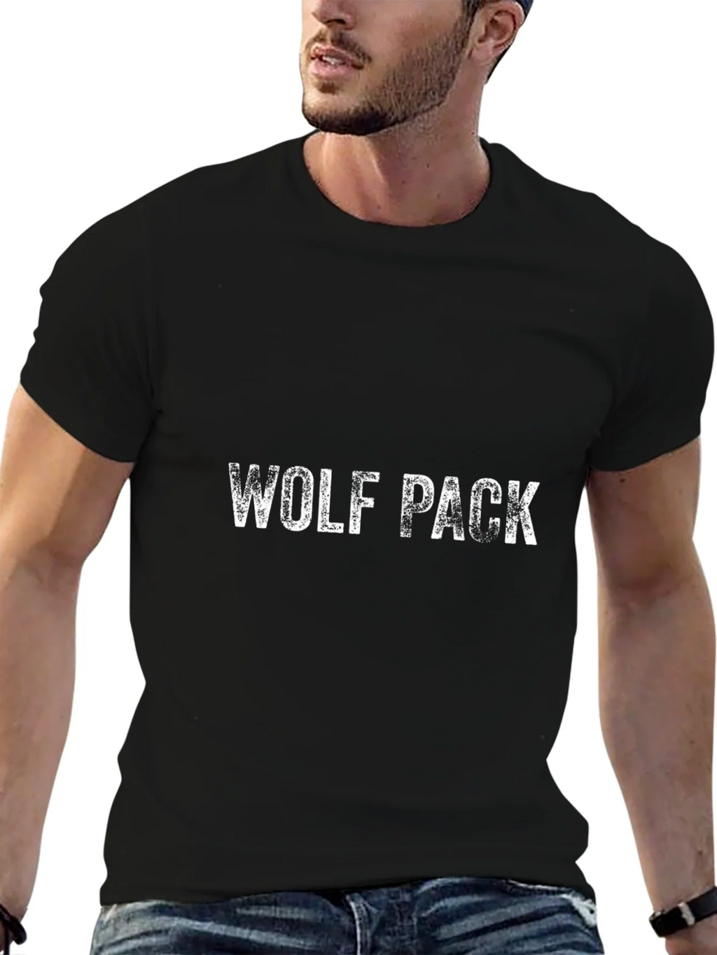 Wolf Pack Graphic Tee - Black Cotton Blend product image 6