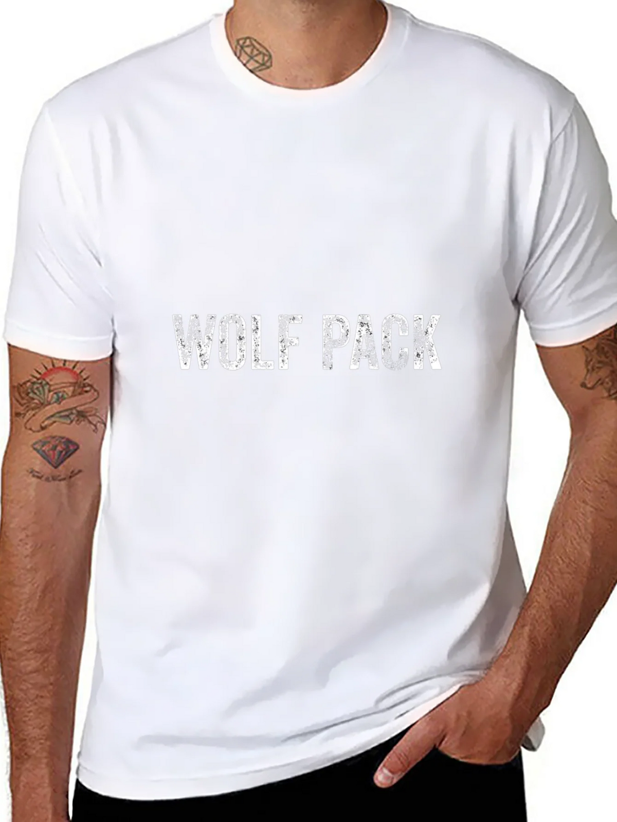 Wolf Pack Graphic Tee - Black Cotton Blend product image 7
