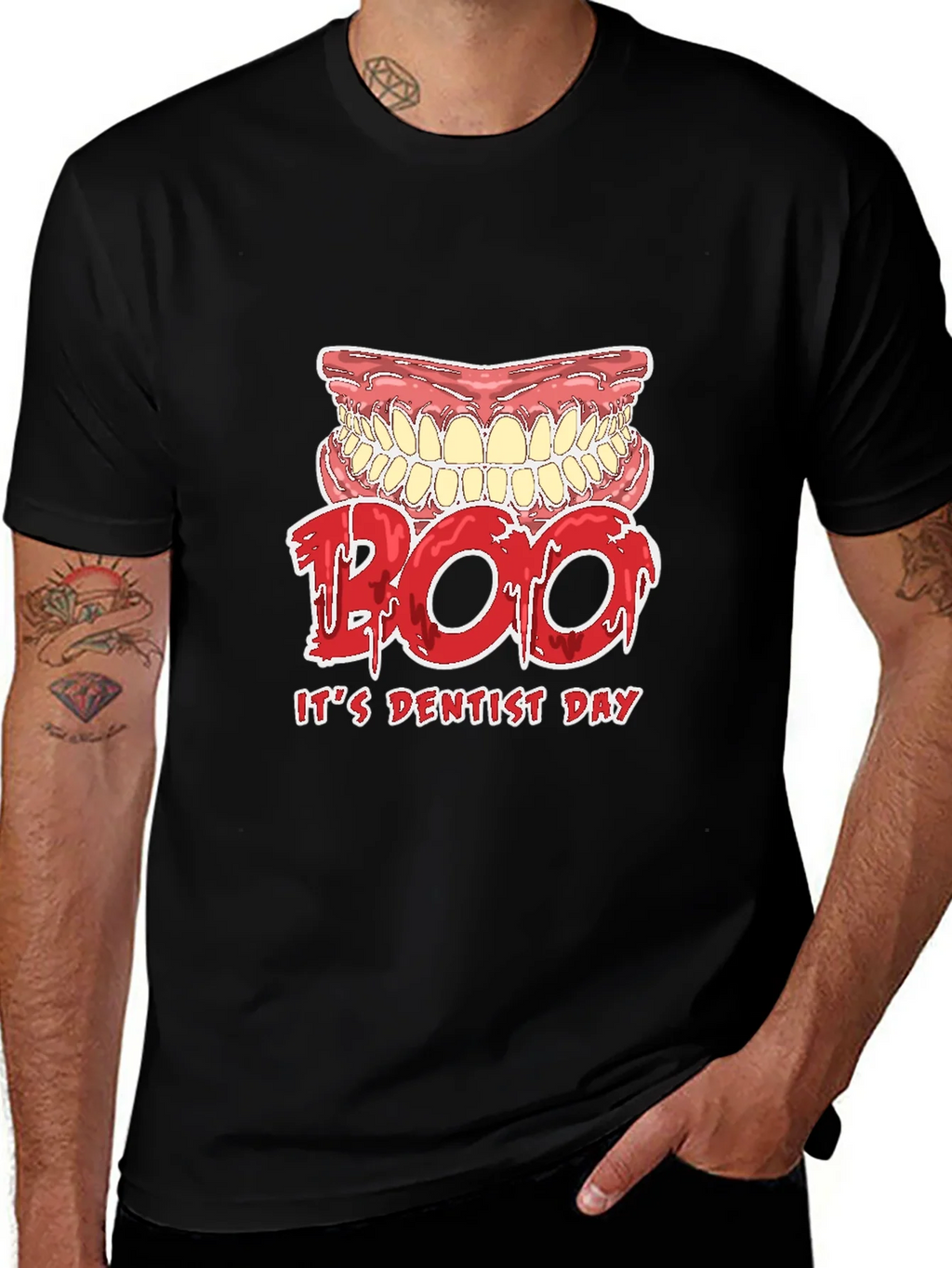 Dentist Day T-Shirt Boo Scary Teeth Design product image 1