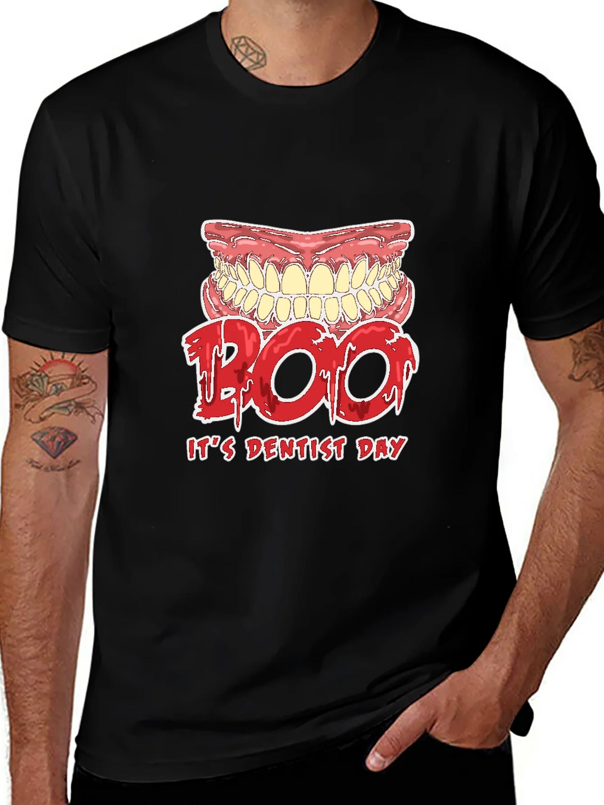 Dentist Day T-Shirt Boo Scary Teeth Design product image 1