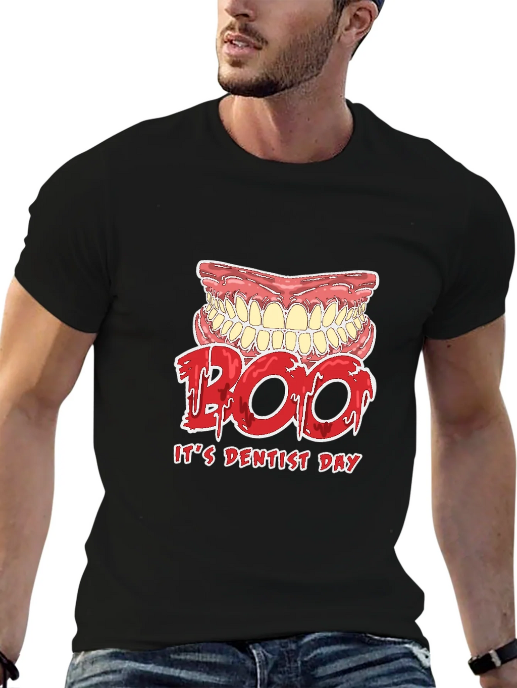 Dentist Day T-Shirt Boo Scary Teeth Design product image 6