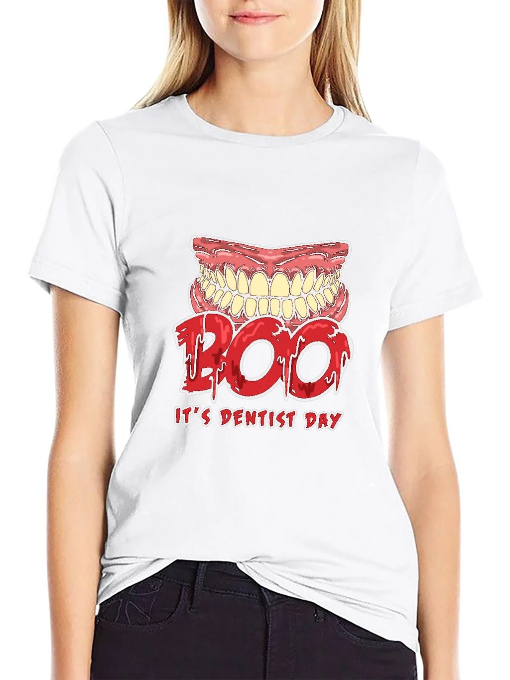 Dentist Day T-Shirt Boo Scary Teeth Design product image 8