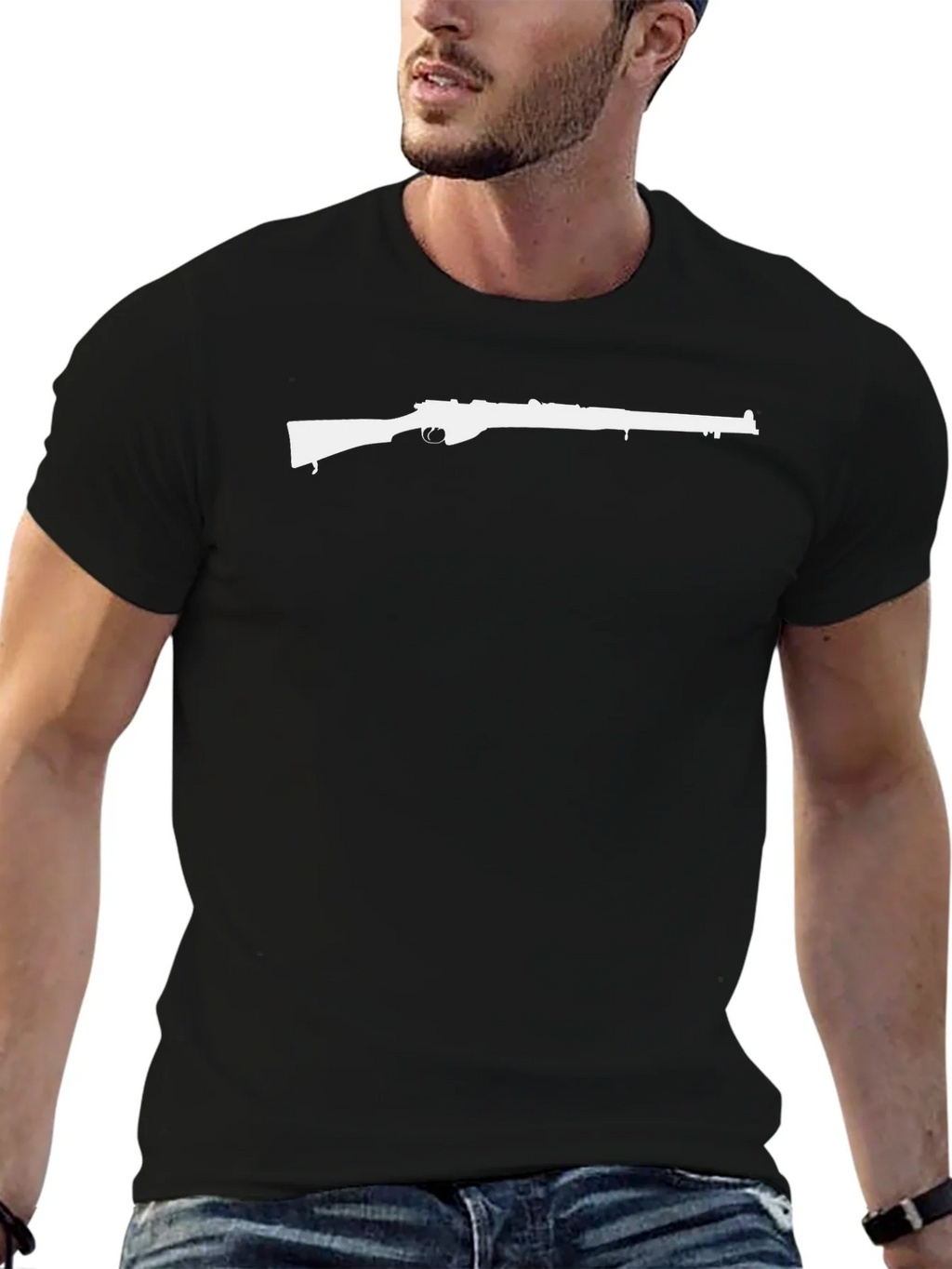 Rifle Graphic Tee - Black Cotton T-Shirt product image 6