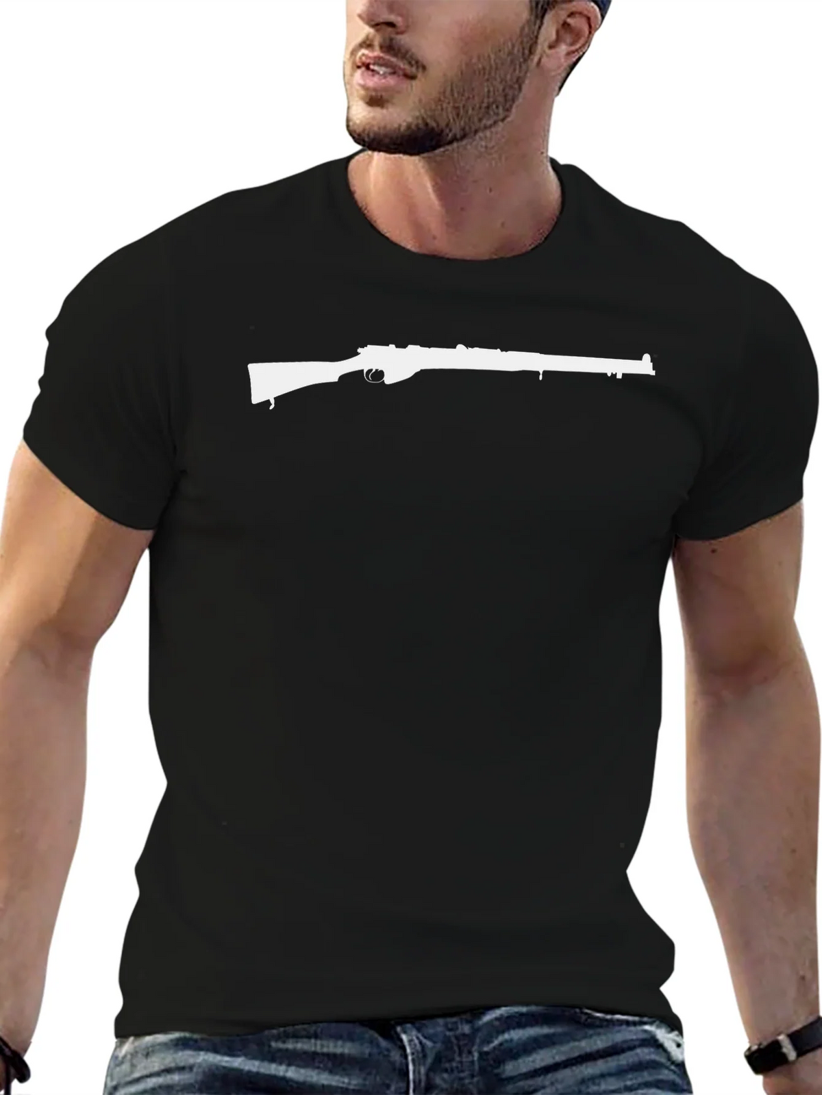 Rifle Graphic Tee - Black Cotton T-Shirt product image 6