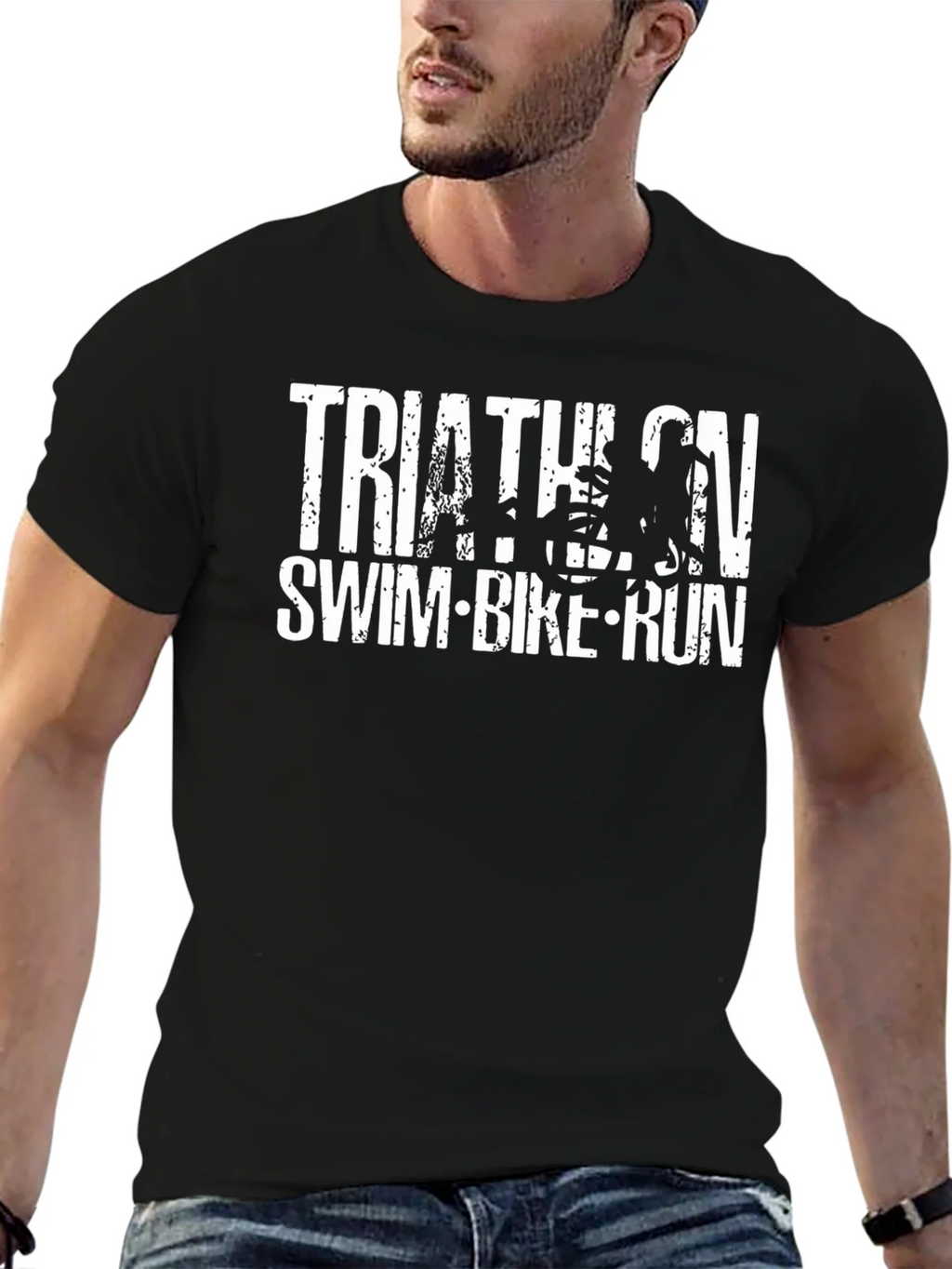 Triathlon Swim Bike Run Black T-Shirt product image 6