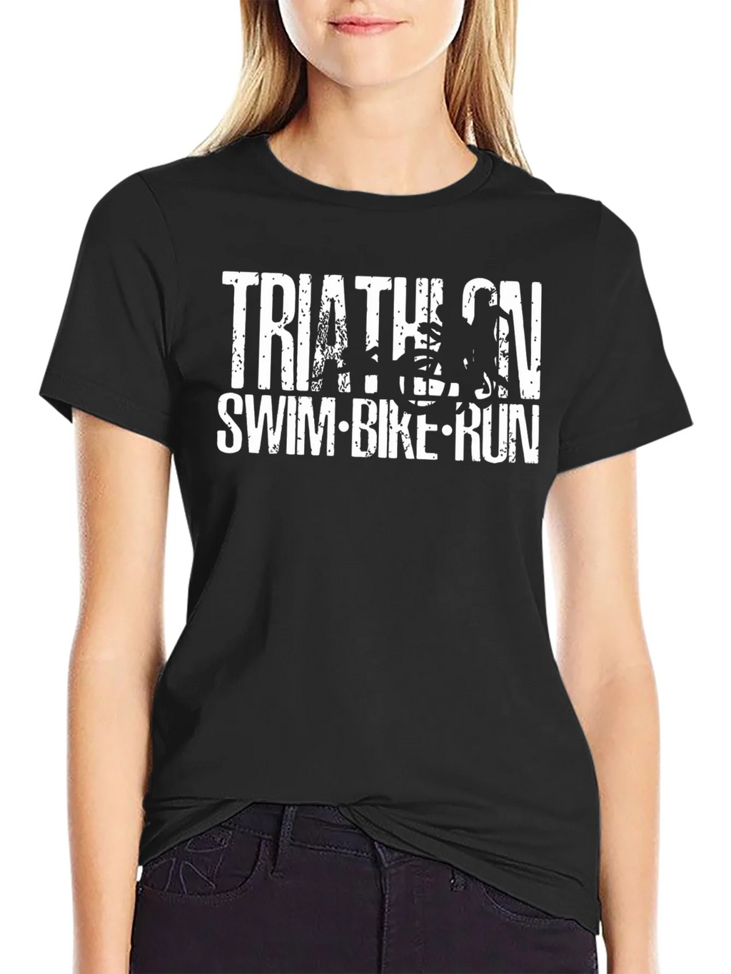 Triathlon Swim Bike Run Black T-Shirt product image 2