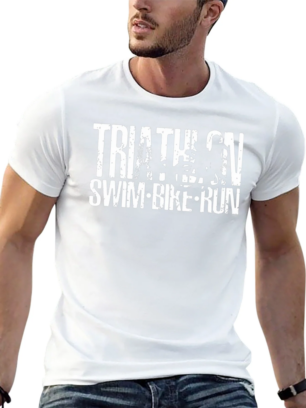 Triathlon Swim Bike Run Black T-Shirt product image 12