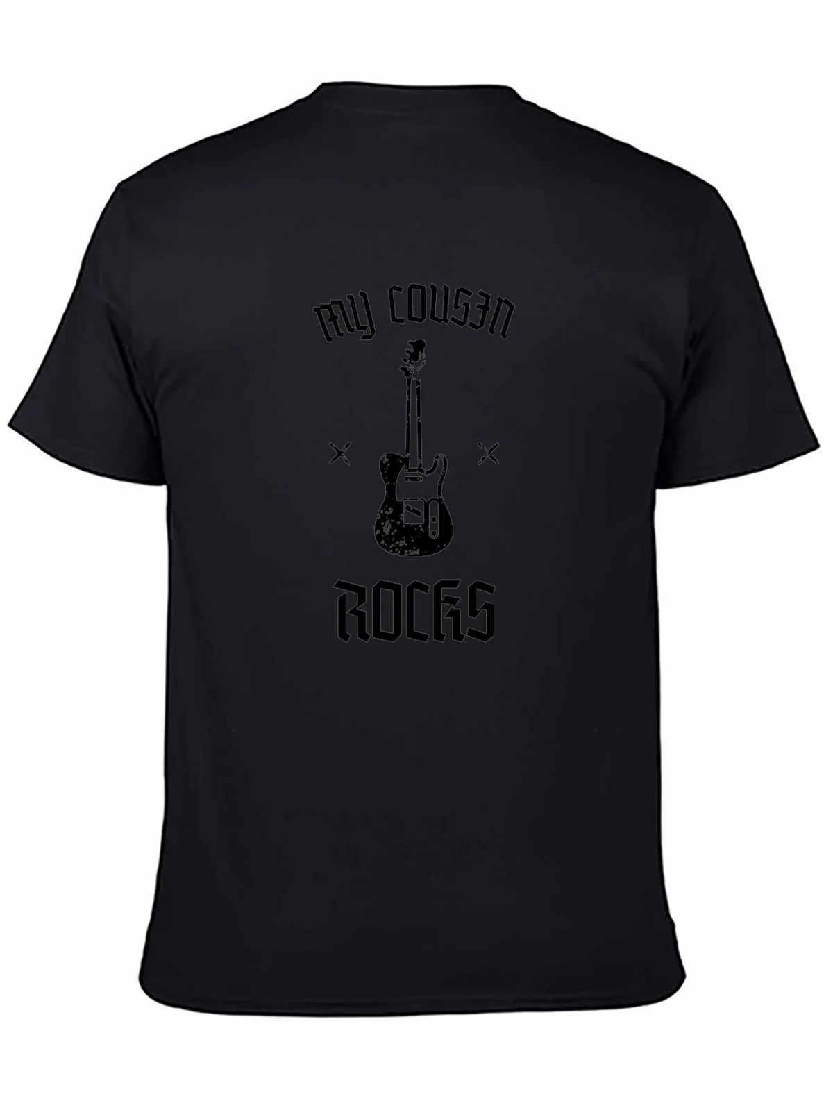 My Cousin Rocks Guitar T-Shirt - Black product image 4