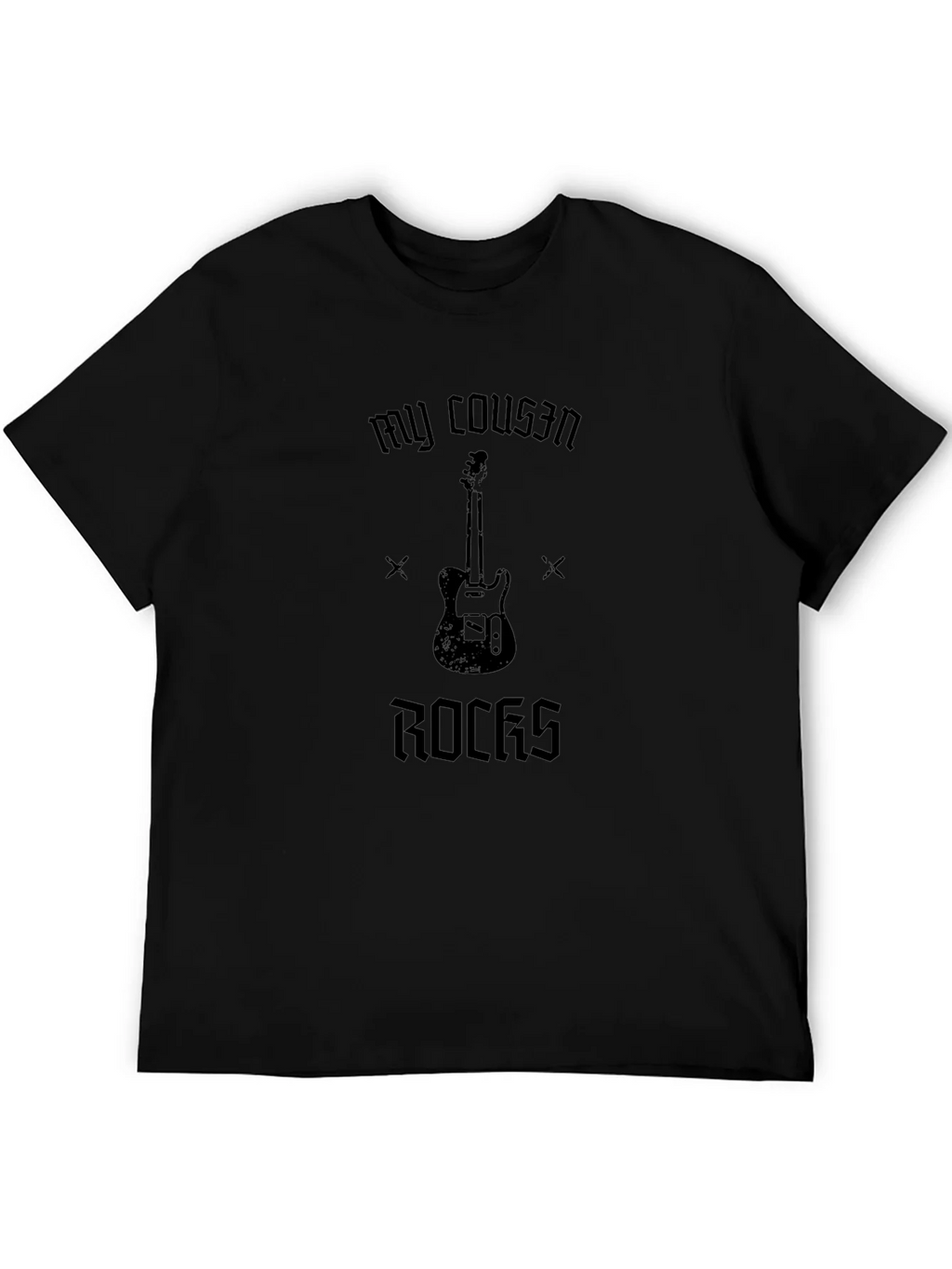 My Cousin Rocks Guitar T-Shirt - Black product image 5