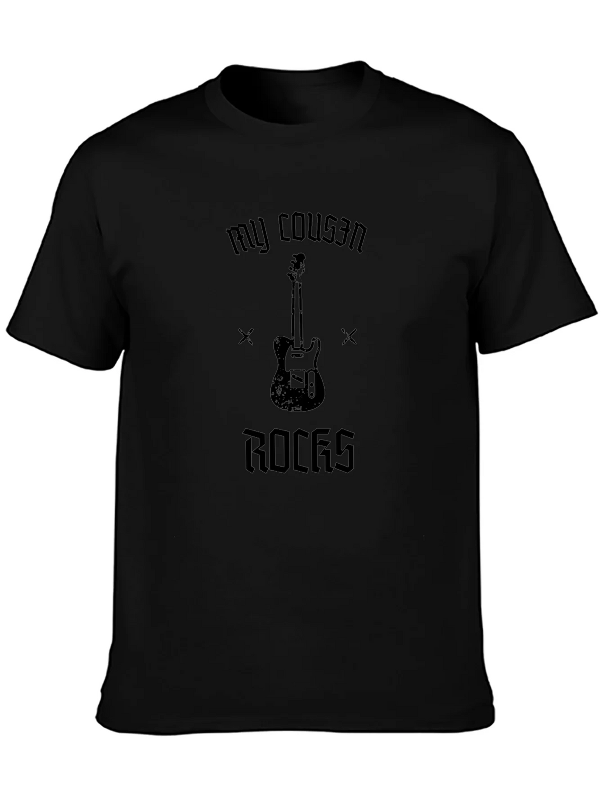 My Cousin Rocks Guitar T-Shirt - Black product image 3