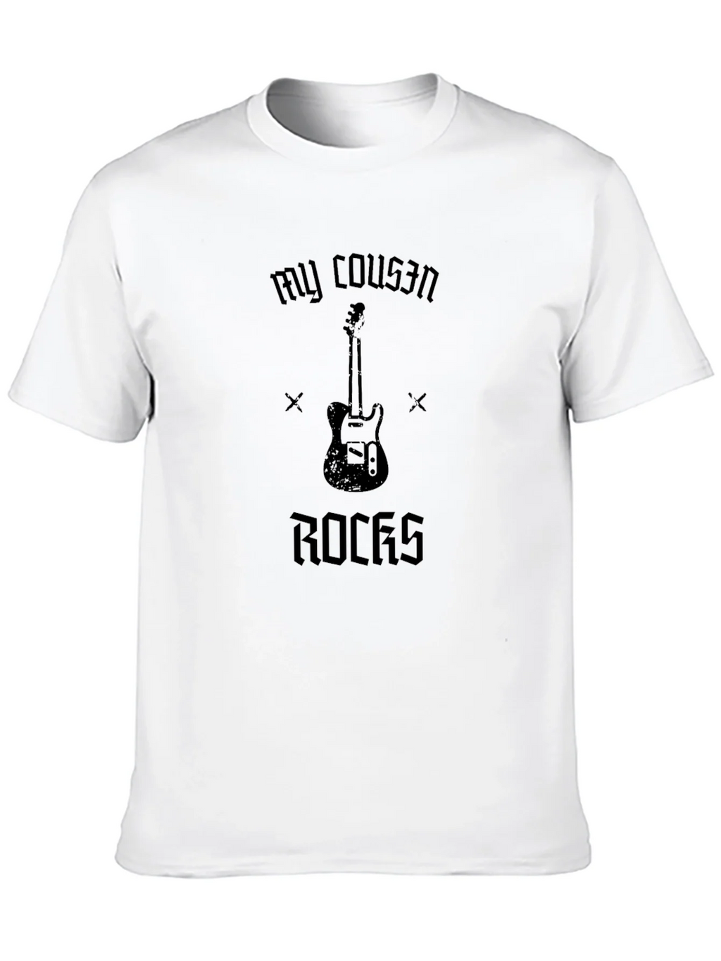 My Cousin Rocks Guitar T-Shirt - Black product image 9