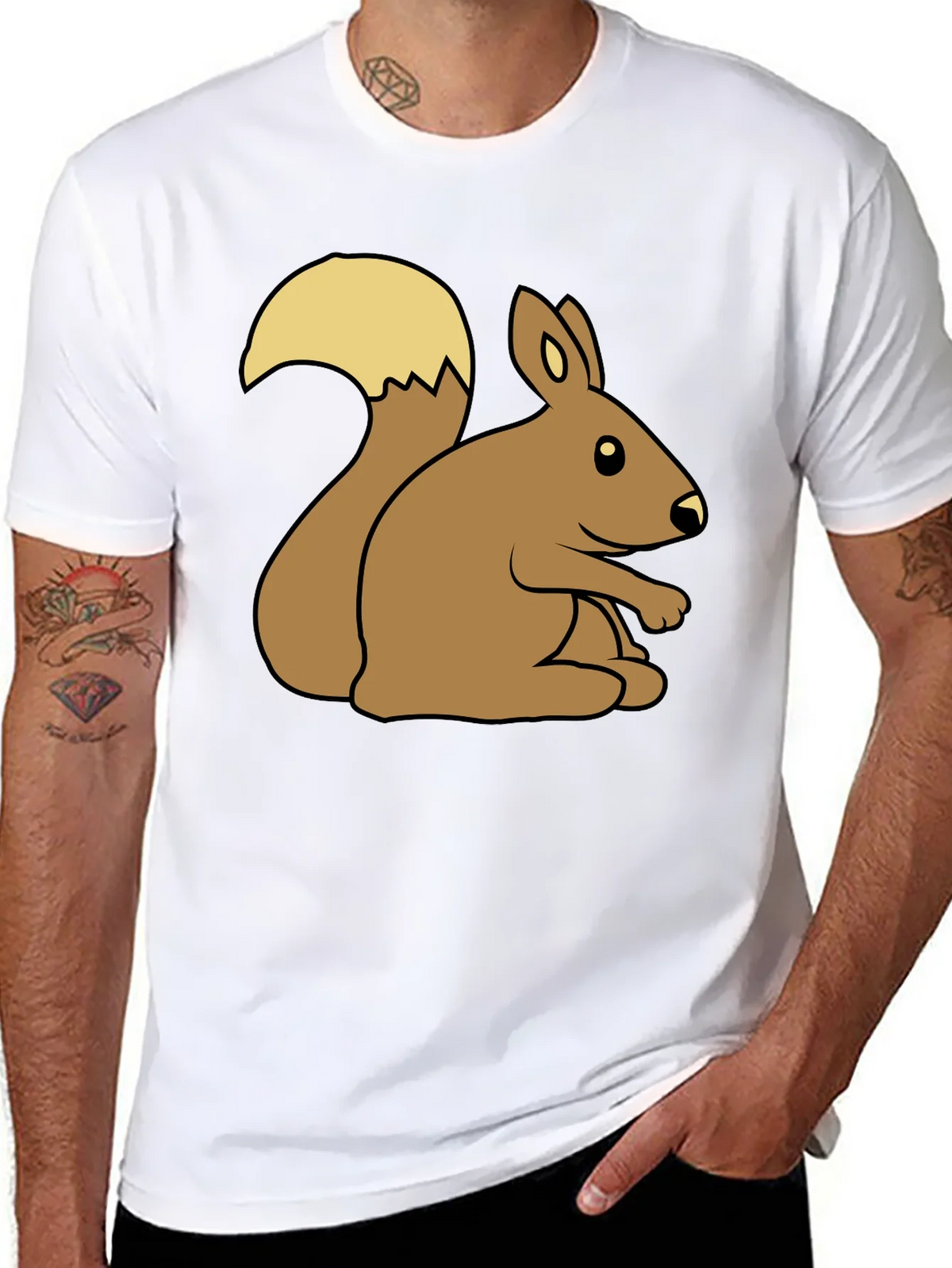 Cute Squirrel Graphic Tee - Unisex Black T-Shirt product image 7