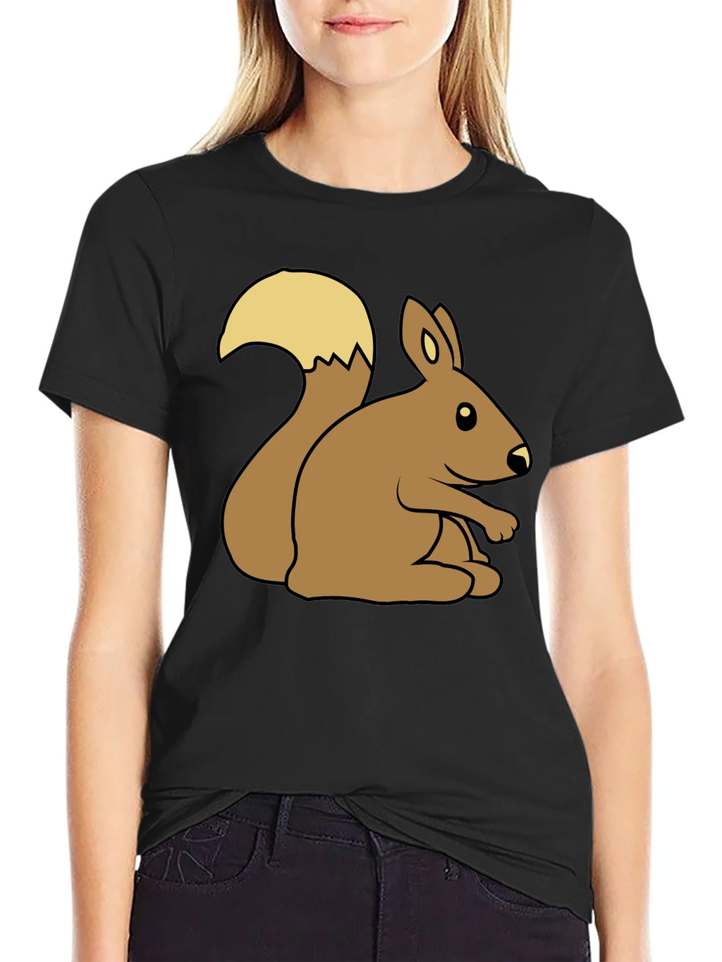 Cute Squirrel Graphic Tee - Unisex Black T-Shirt product image 2
