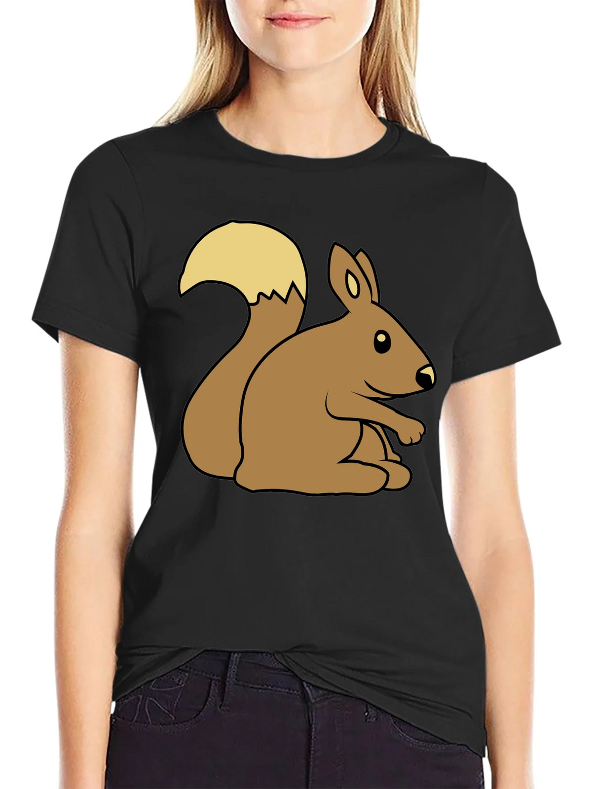 Cute Squirrel Graphic Tee - Unisex Black T-Shirt product image 2