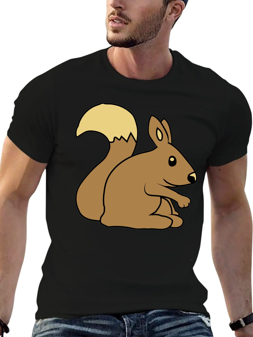 Cute Squirrel Graphic Tee - Unisex Black T-Shirt product image 6