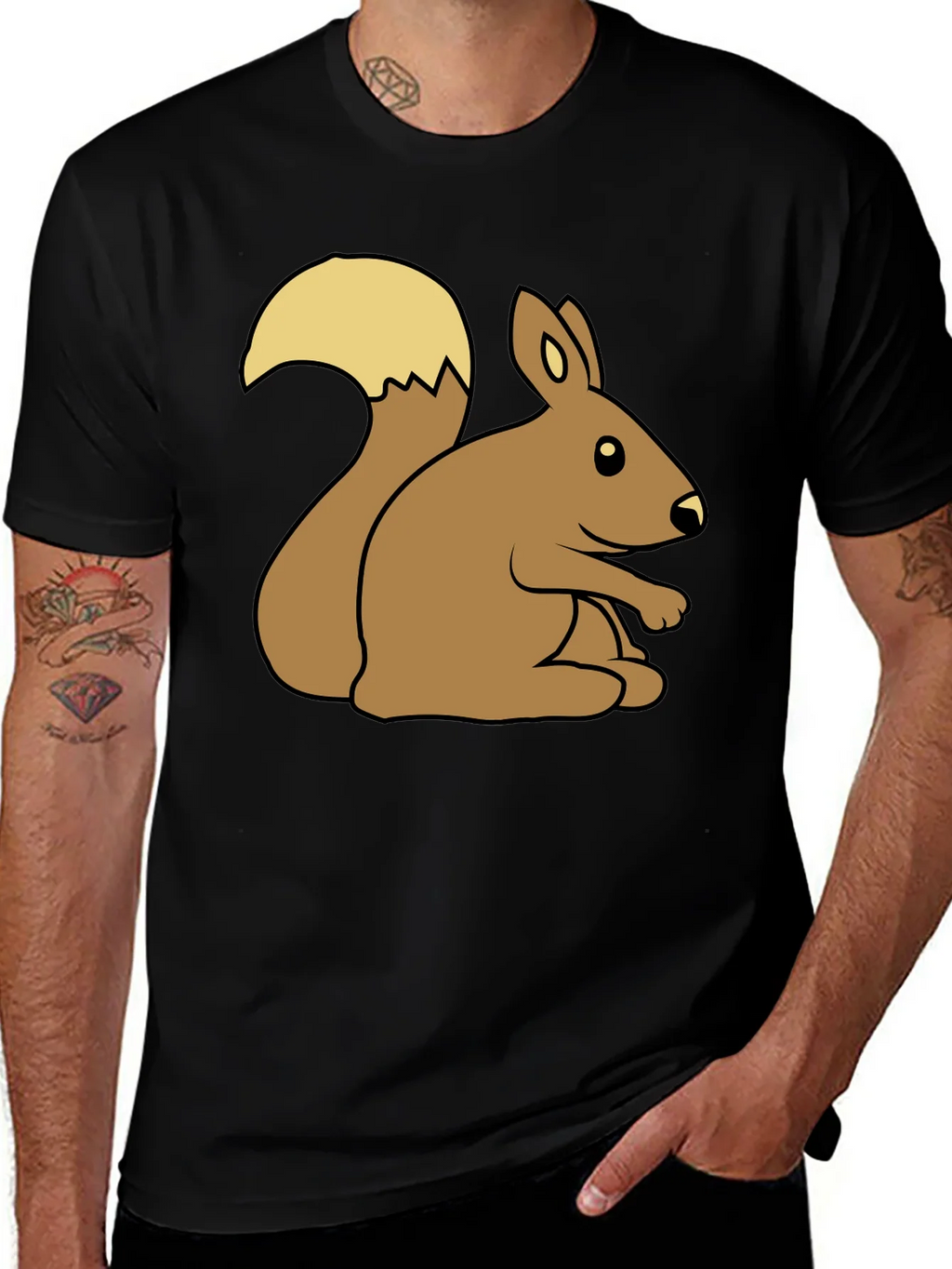 Cute Squirrel Graphic Tee - Unisex Black T-Shirt product image 1