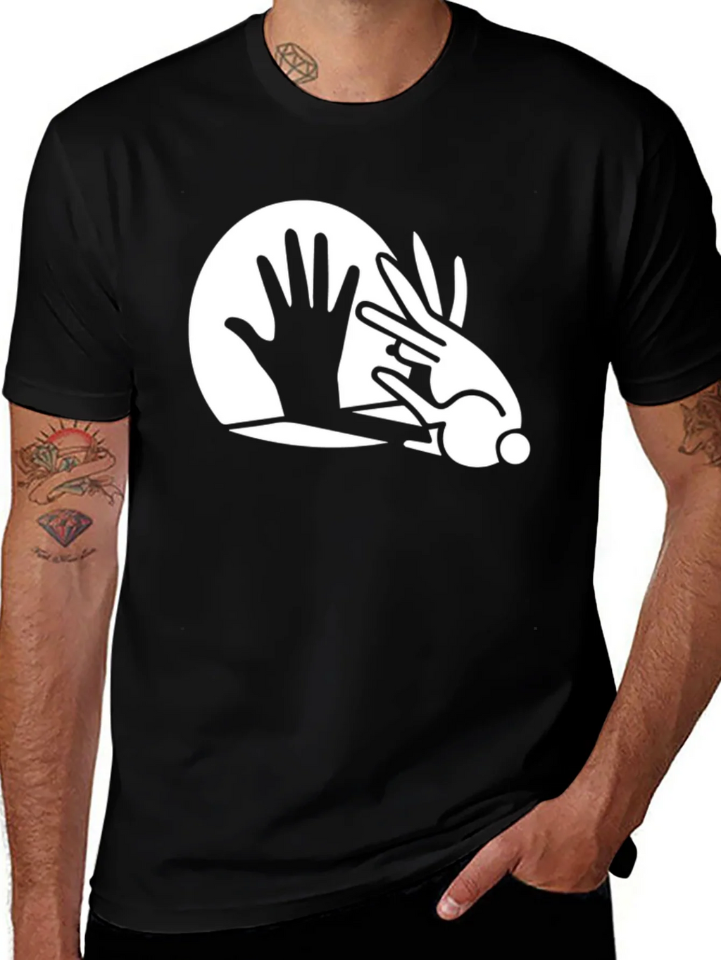 Magic Trick Tee: Hand & Rabbit Illusion Graphic T-Shirt product image 1