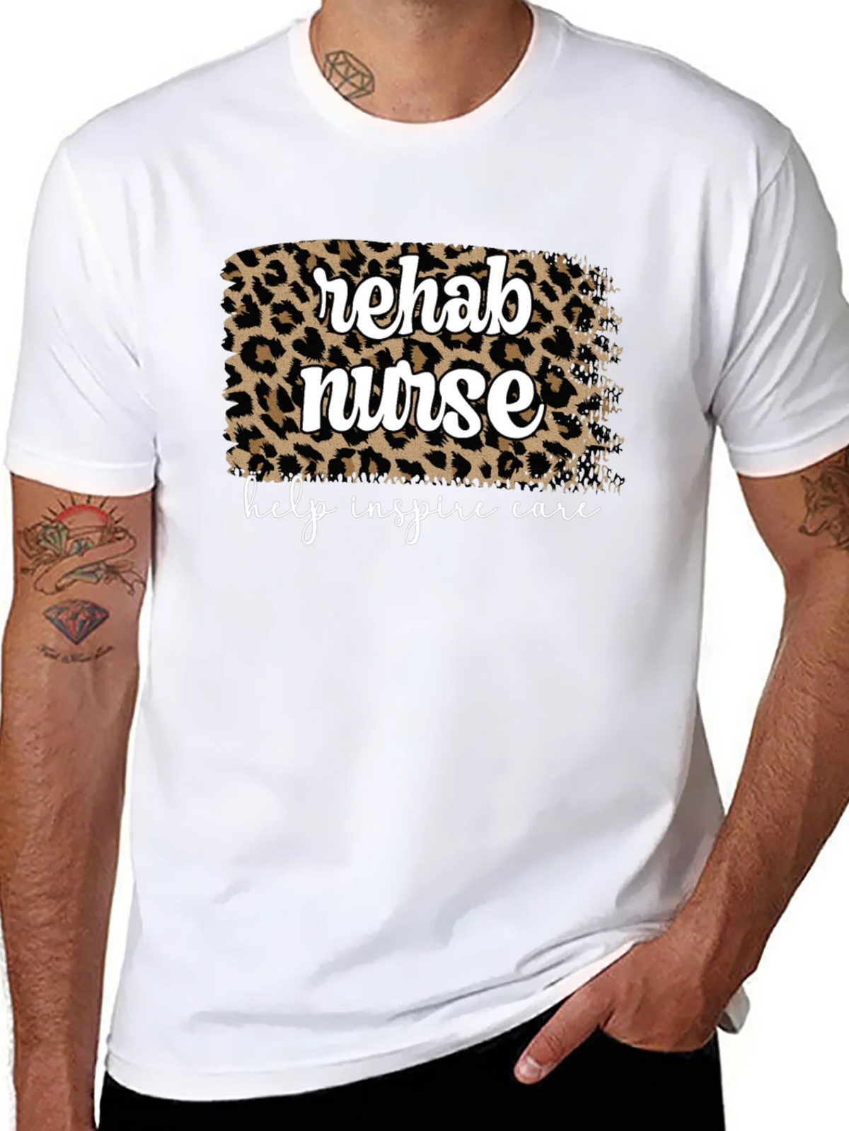 Rehab Nurse Leopard Print T-Shirt product image 7