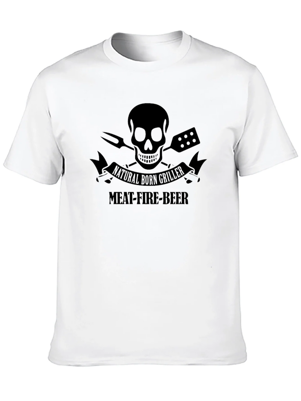 Natural Born Griller T-Shirt - Meat Fire Beer Skull product image 9