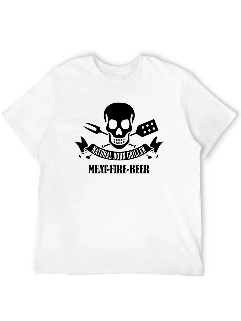 Natural Born Griller T-Shirt - Meat Fire Beer Skull product image 11