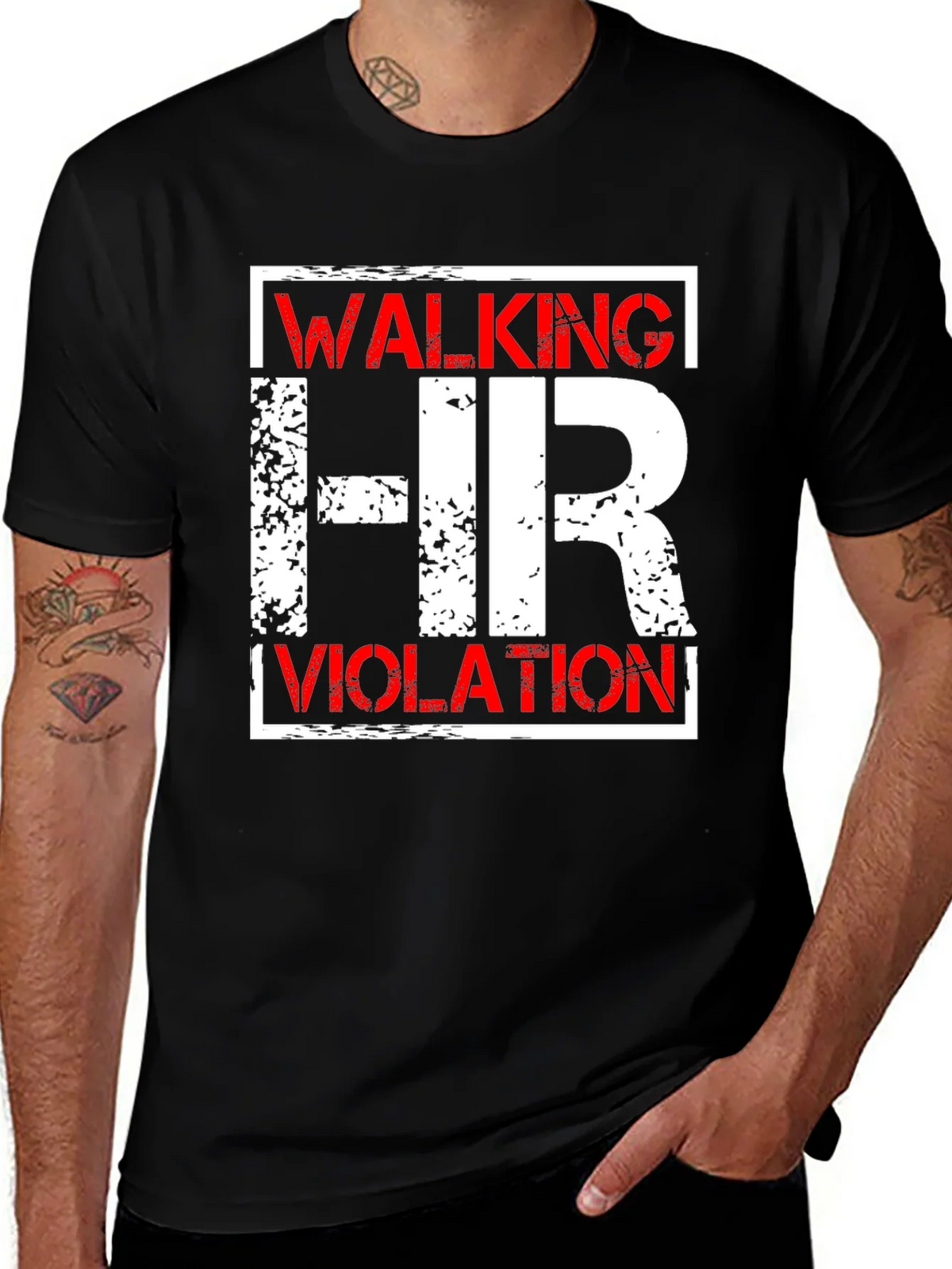 Walking HR Violation Graphic Tee - Novelty T-Shirt product image 1