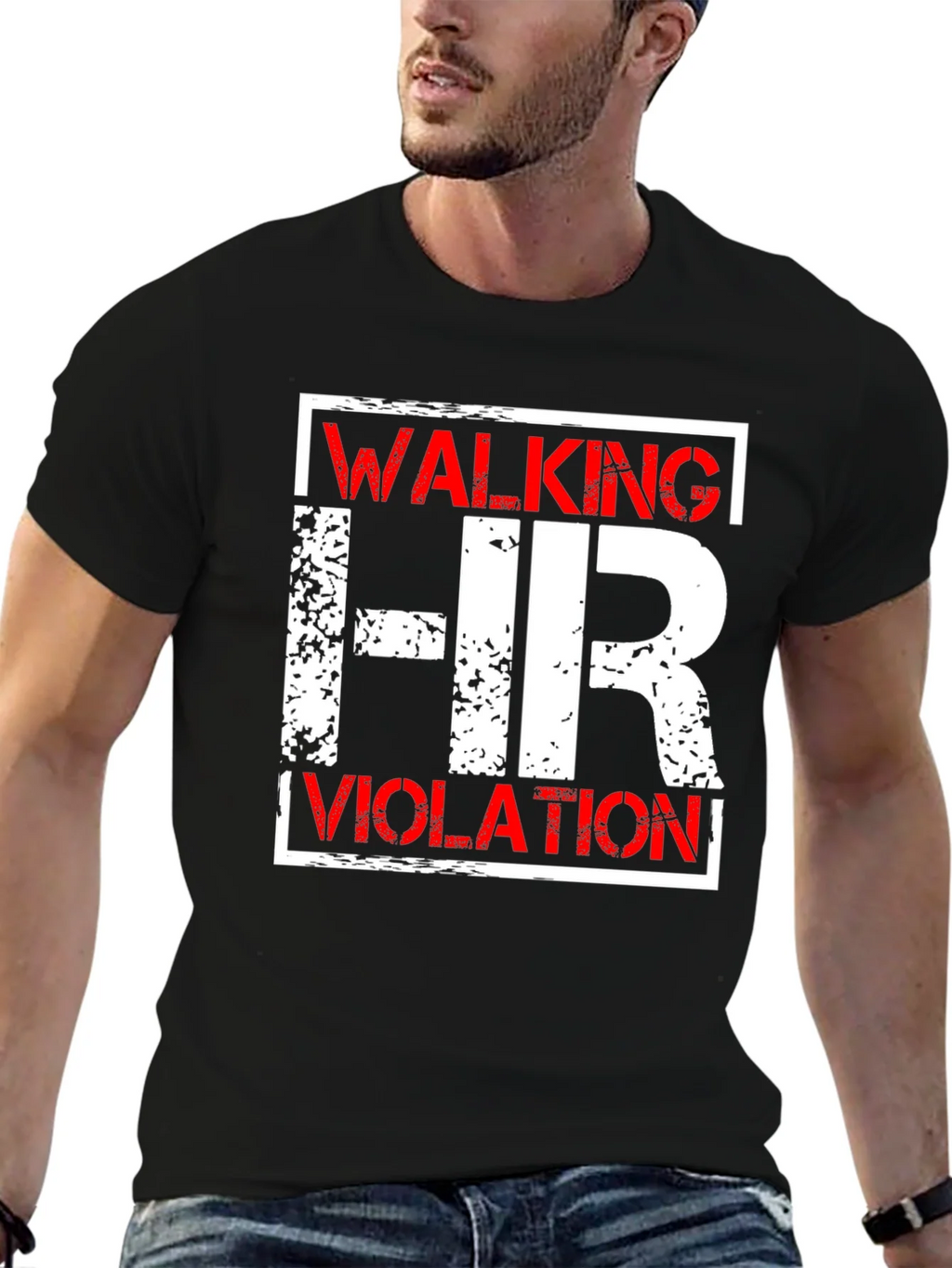 Walking HR Violation Graphic Tee - Novelty T-Shirt product image 6