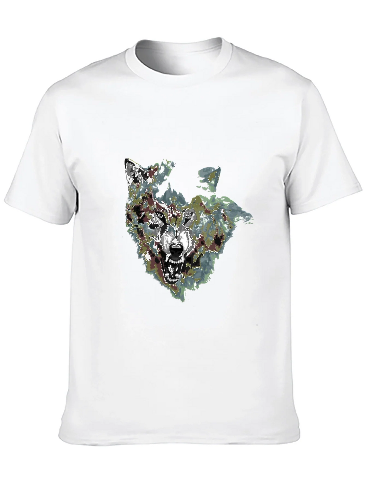 Mens Black Wolf Graphic Print T-Shirt product image 9