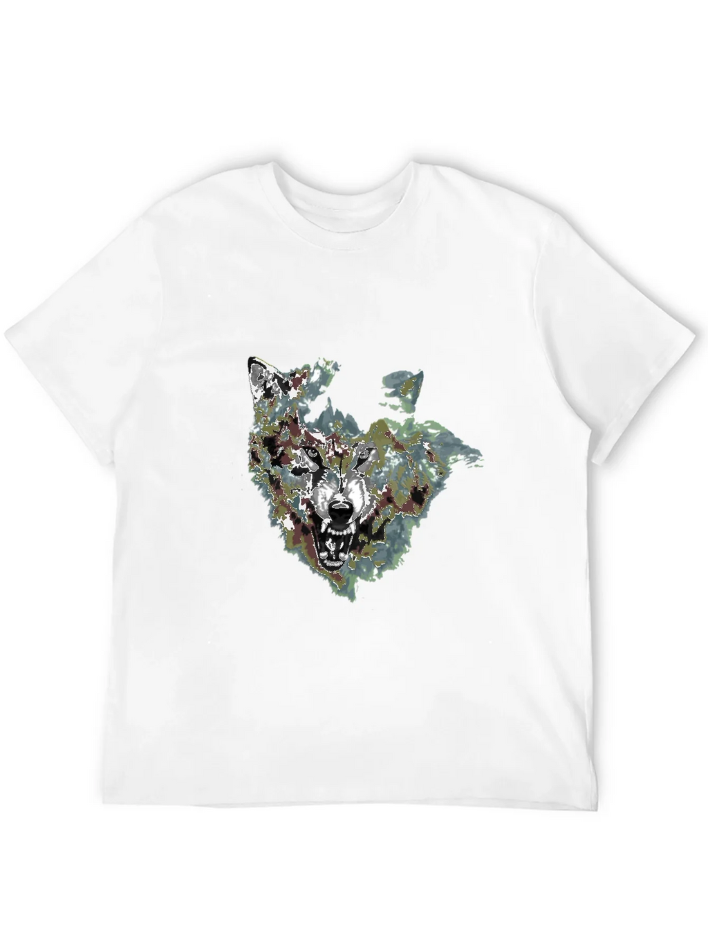 Mens Black Wolf Graphic Print T-Shirt product image 11