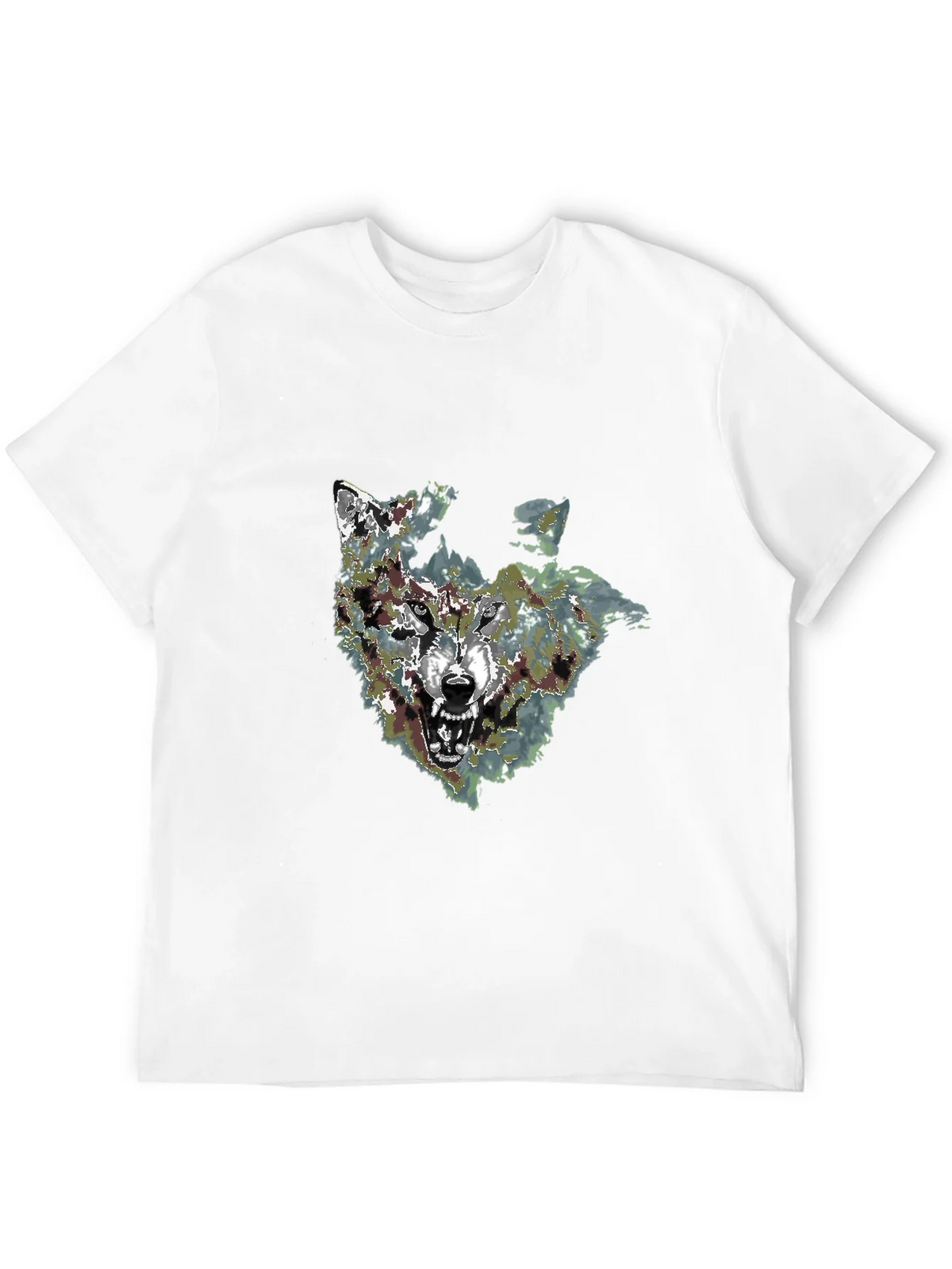 Mens Black Wolf Graphic Print T-Shirt product image 11