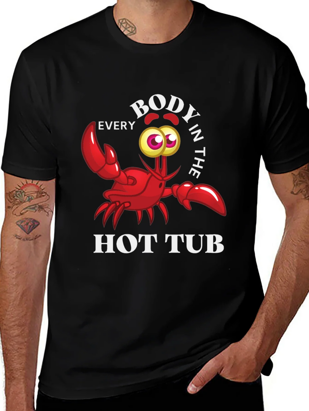 Every Body in the Hot Tub Black Graphic T-Shirt product image 1