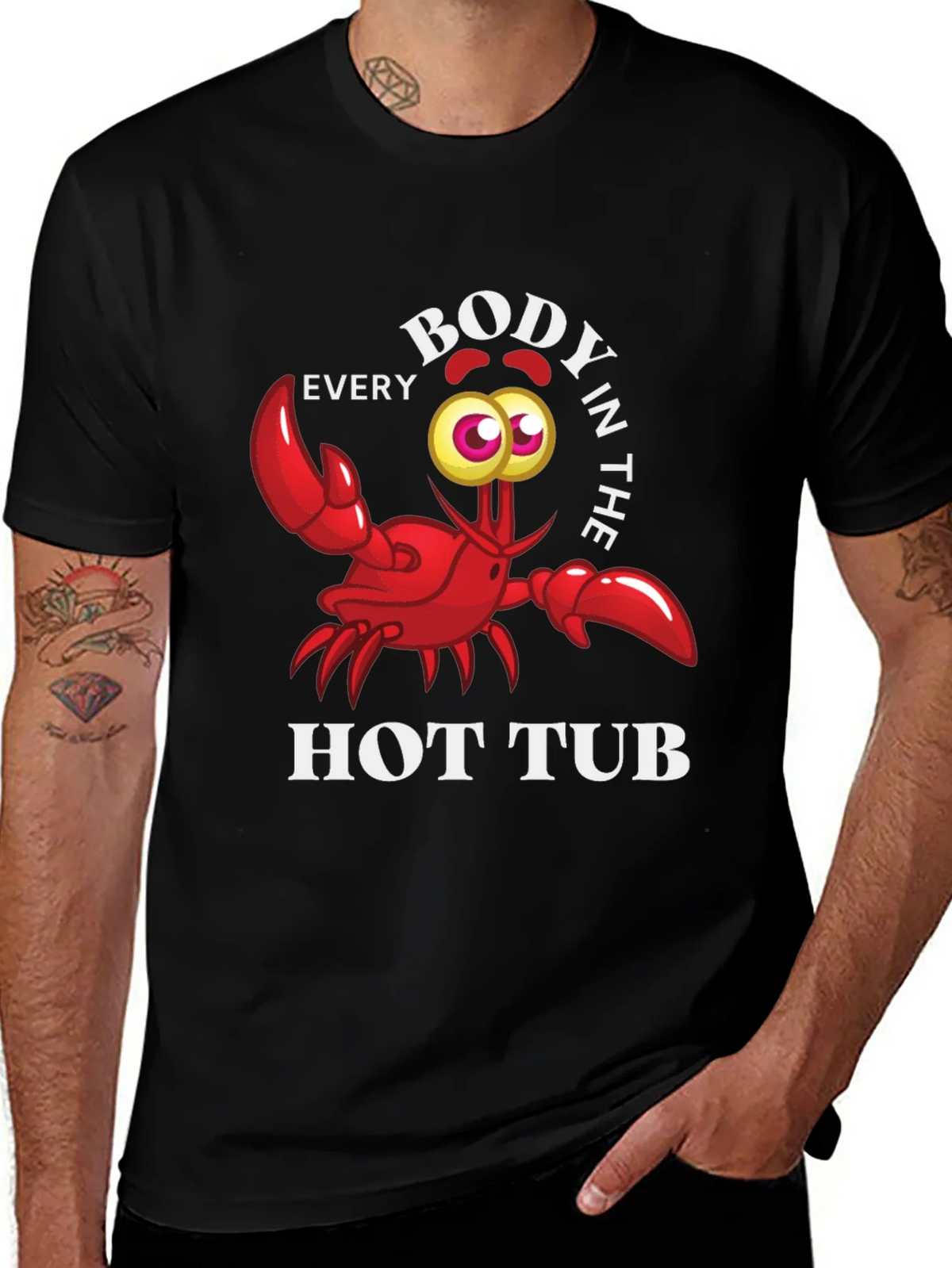 Every Body in the Hot Tub Black Graphic T-Shirt product image 1