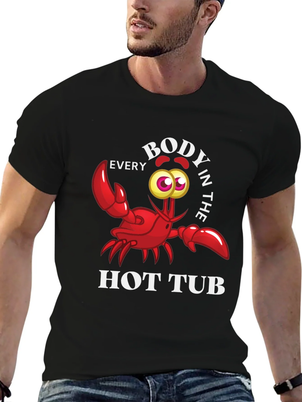 Every Body in the Hot Tub Black Graphic T-Shirt product image 6
