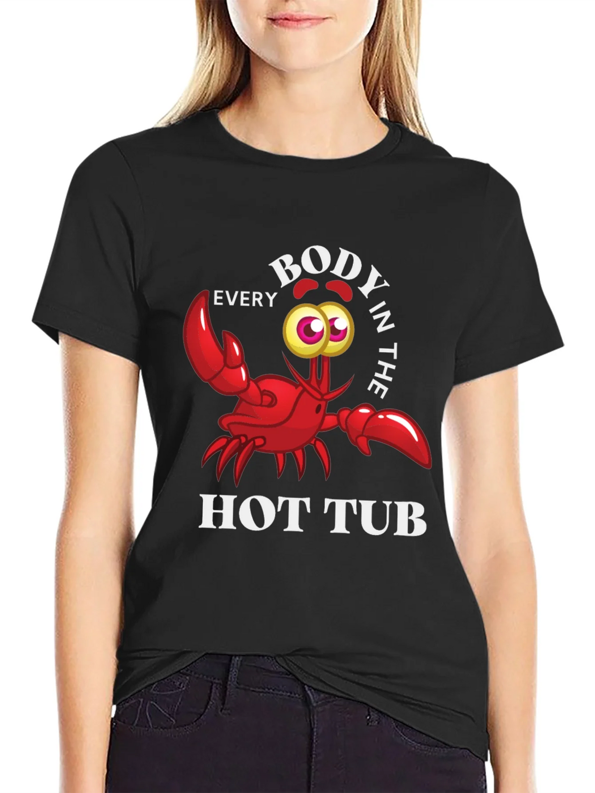 Every Body in the Hot Tub Black Graphic T-Shirt product image 2