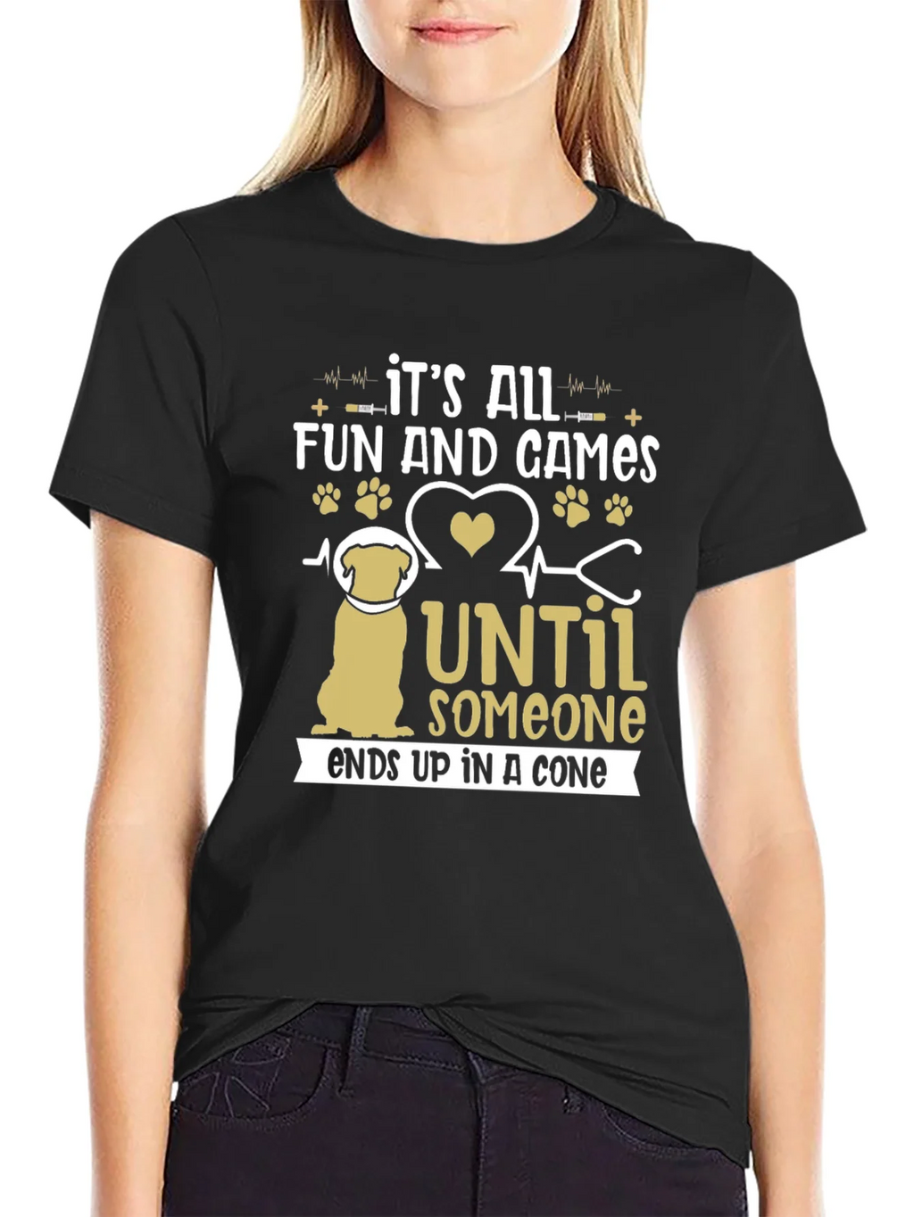 Funny Dog T-Shirt: Its All Fun and Games Until Someone Ends product image 2