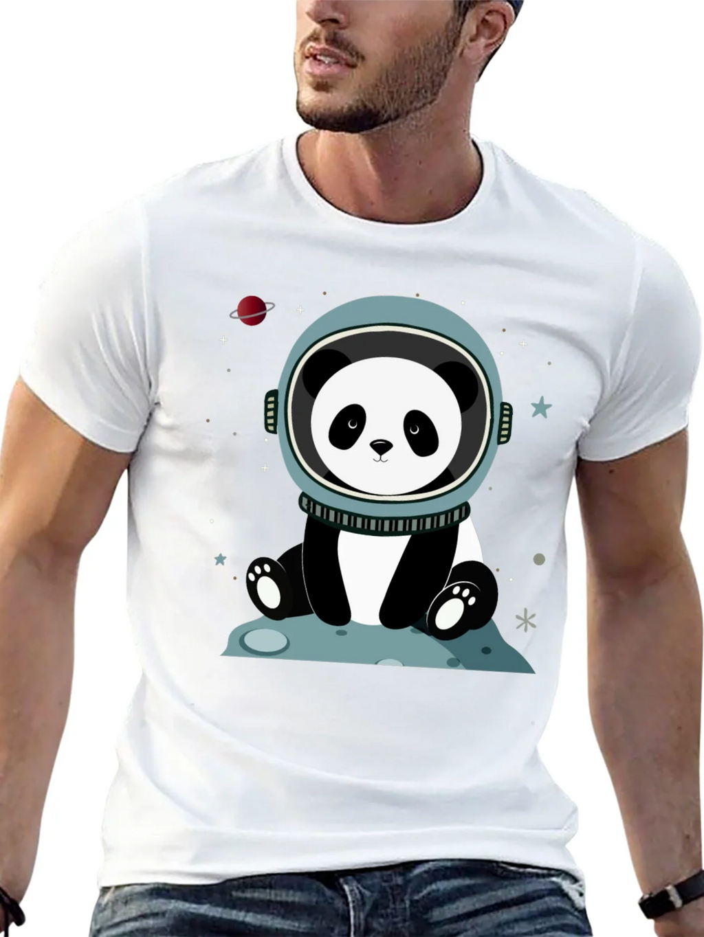 Astronaut Panda Graphic Tee - Space Lover Shirt product image 12