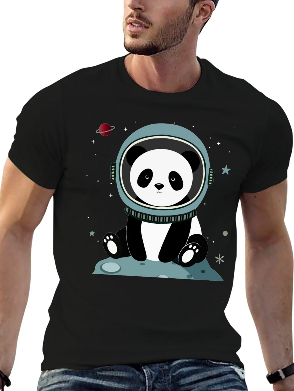 Astronaut Panda Graphic Tee - Space Lover Shirt product image 6