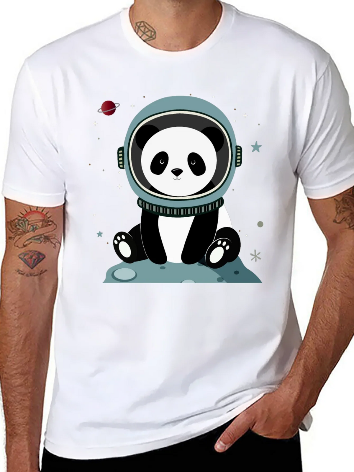 Astronaut Panda Graphic Tee - Space Lover Shirt product image 7