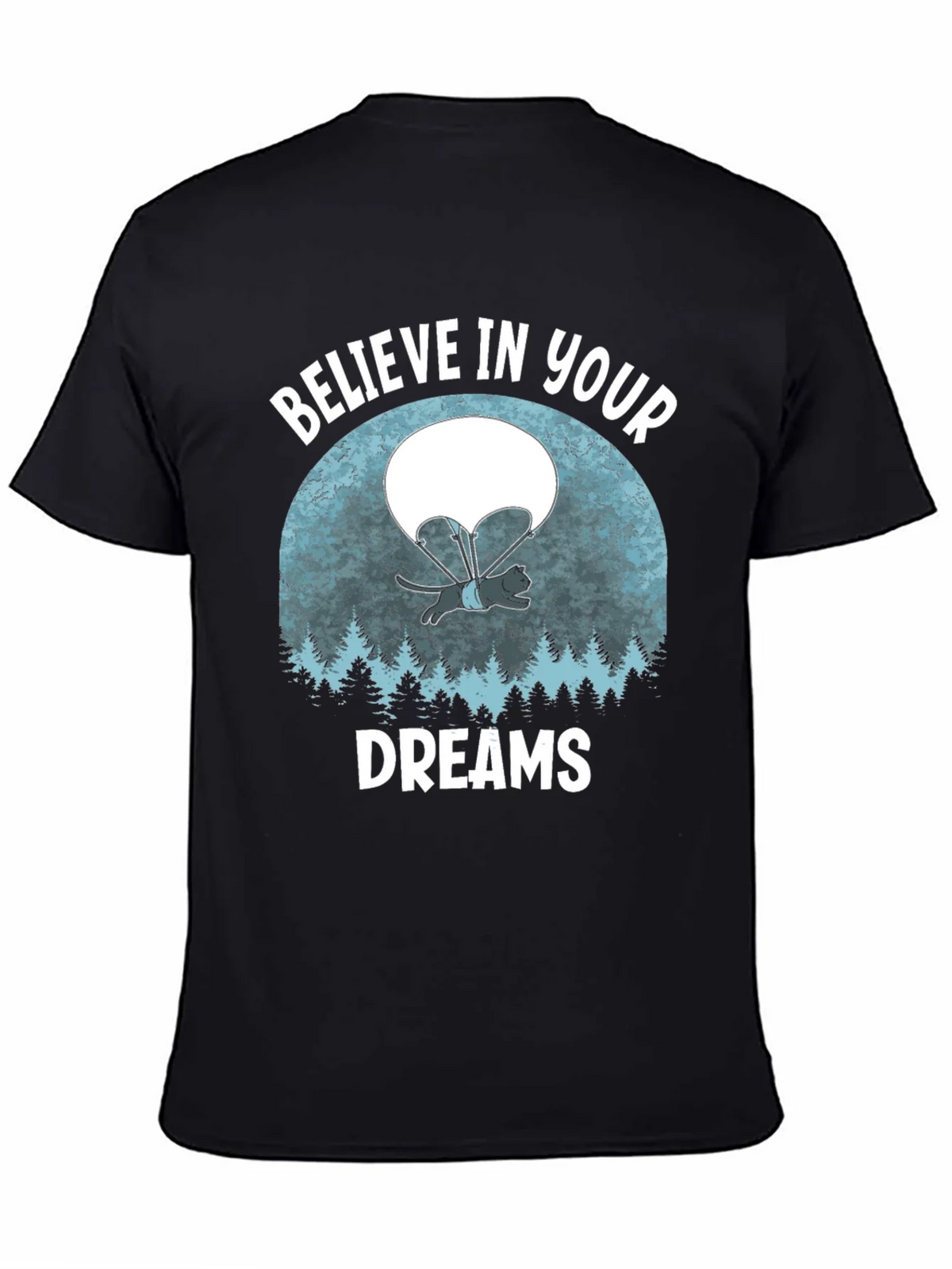 Believe in Your Dreams T-Shirt Funny Cat Parachute Shirt product image 4
