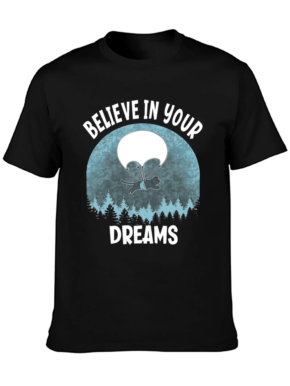 Believe in Your Dreams T-Shirt Funny Cat Parachute Shirt product image 3