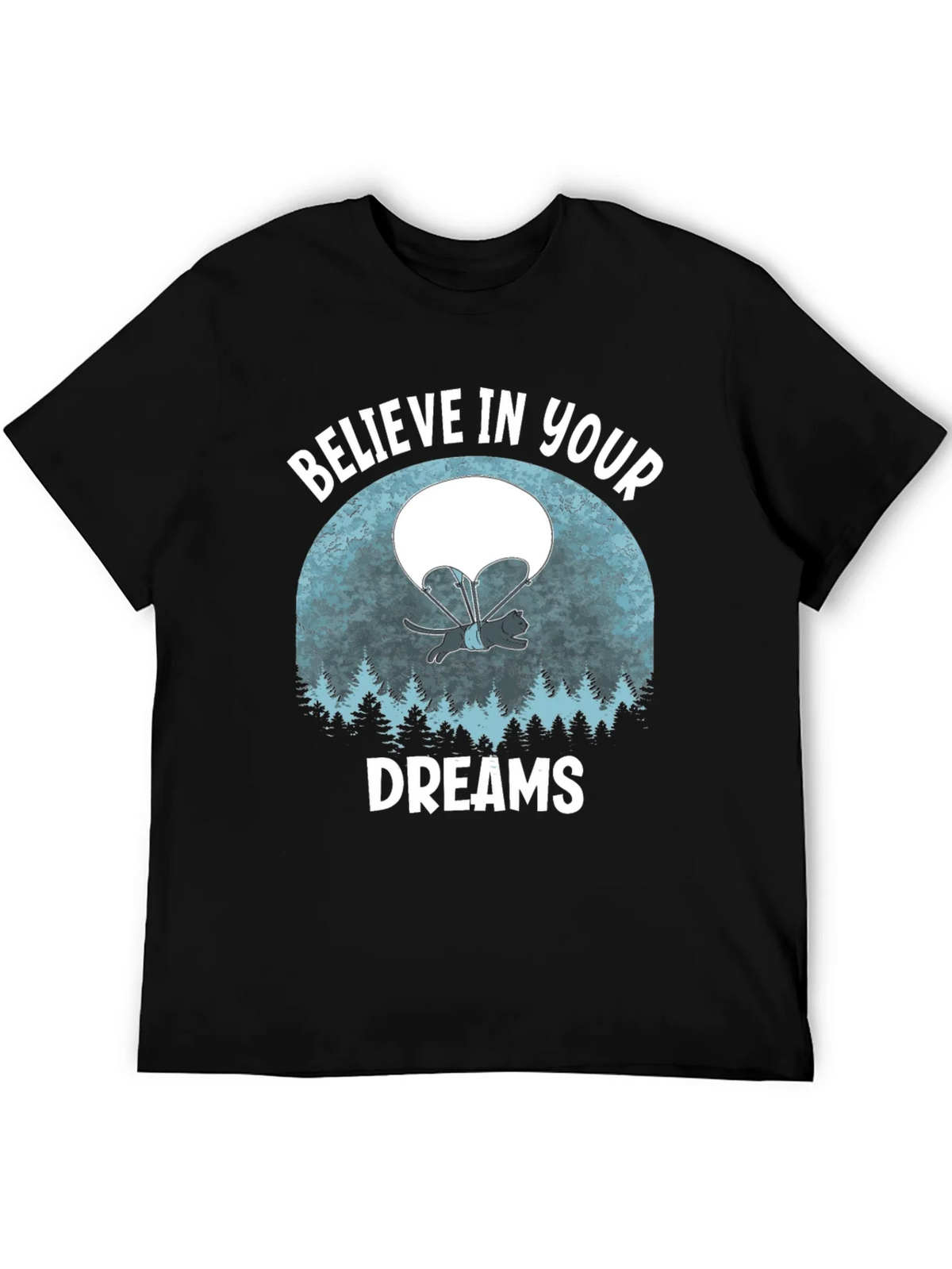 Believe in Your Dreams T-Shirt Funny Cat Parachute Shirt product image 5