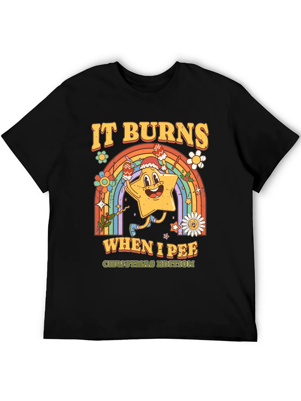 It Burns When I Pee Christmas Edition Black T-Shirt product image 5