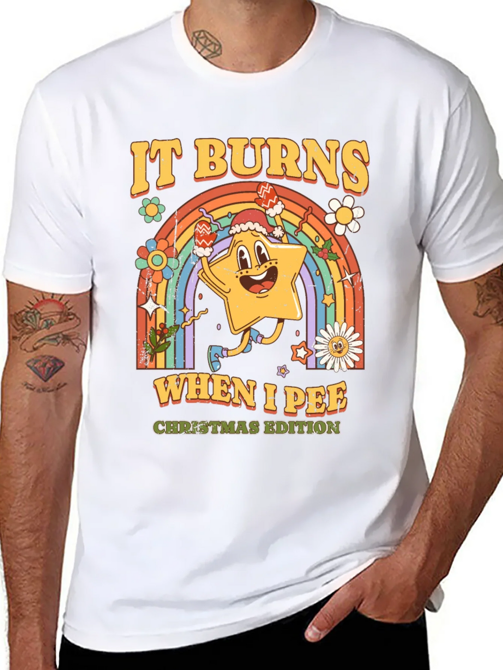 It Burns When I Pee Christmas Edition Black T-Shirt product image 7
