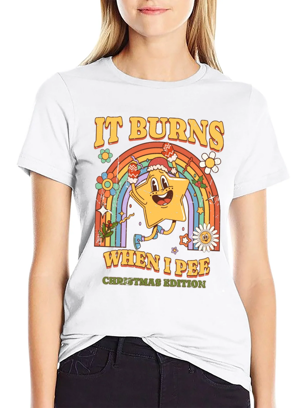 It Burns When I Pee Christmas Edition Black T-Shirt product image 8