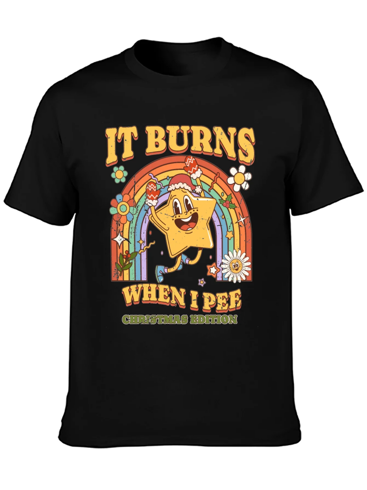 It Burns When I Pee Christmas Edition Black T-Shirt product image 3