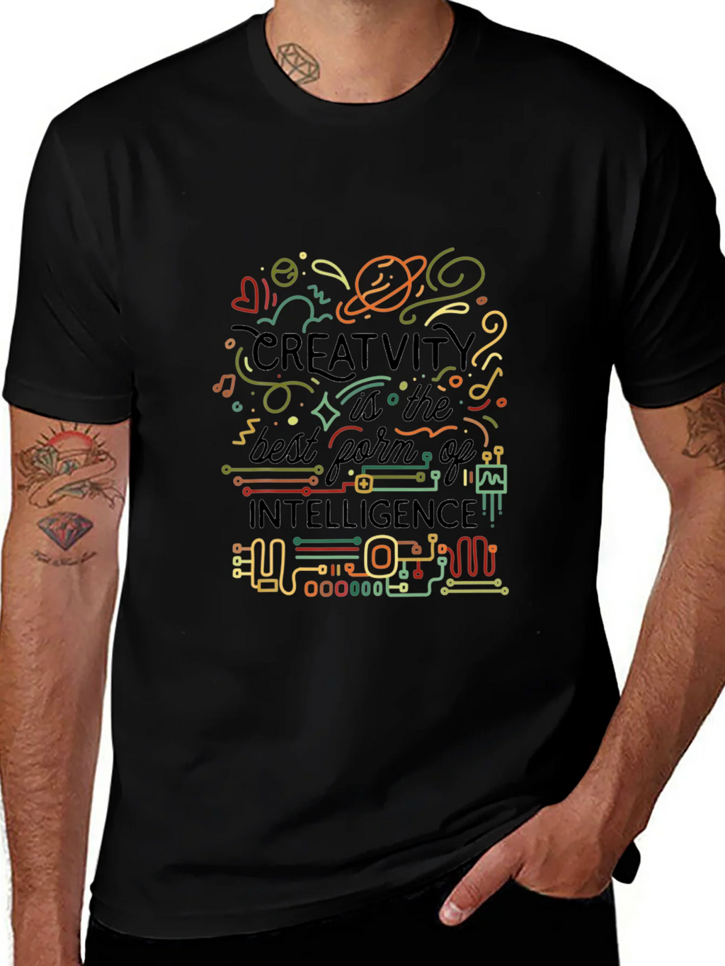 Creative Intelligence Graphic T-Shirt - Black product image 1