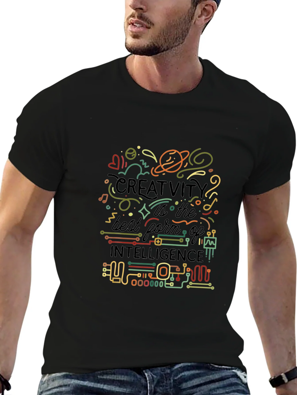 Creative Intelligence Graphic T-Shirt - Black product image 6