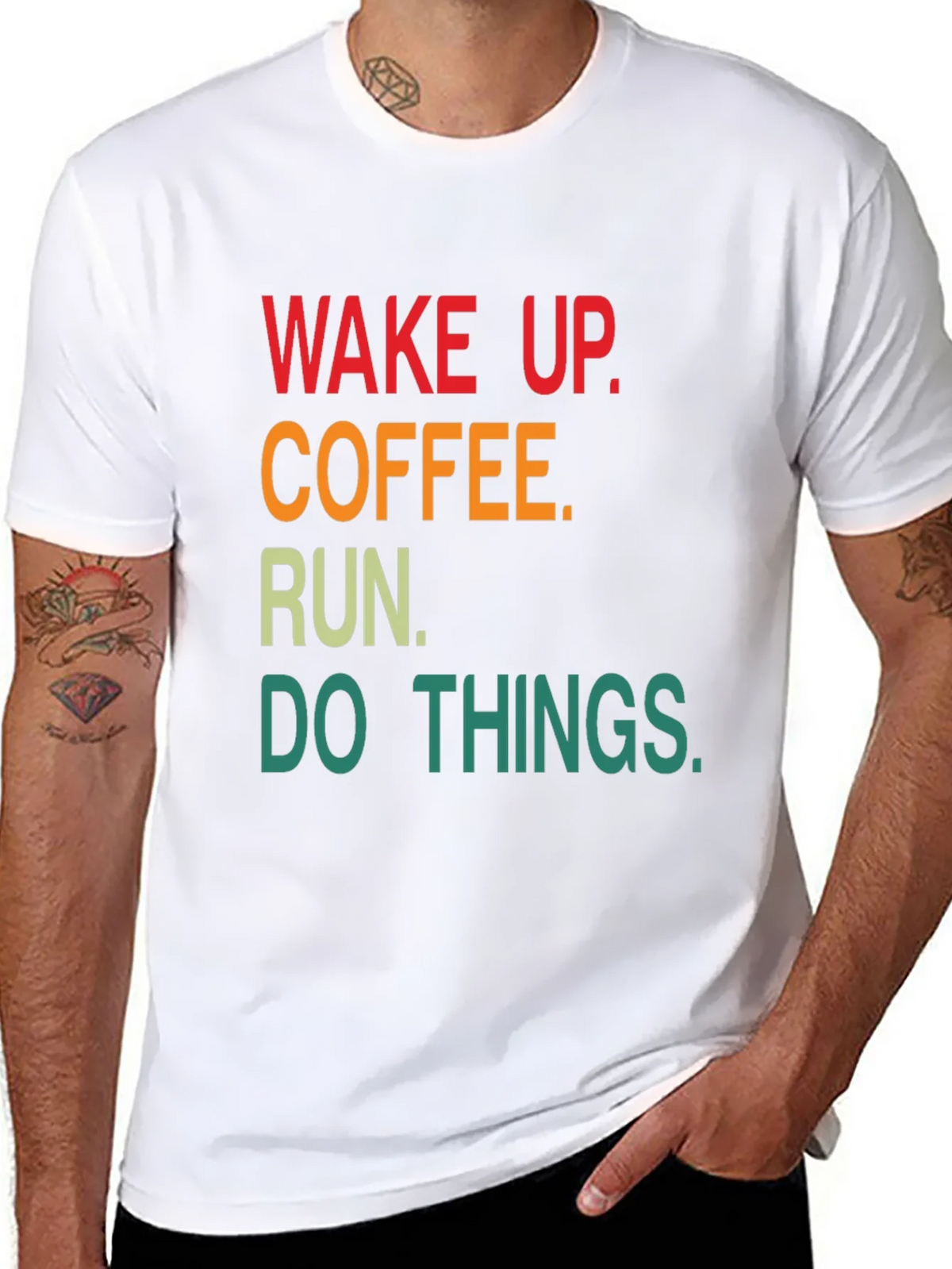 Wake Up Coffee Run Graphic T-Shirt product image 7